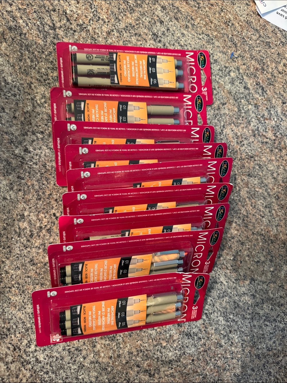 Sakura 9 packs Micron Pens Set of 3